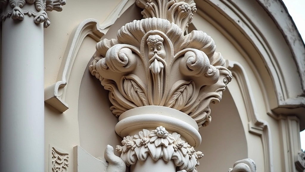 Detalus presidiomanagement akmens ornamento fragmentas nuo bažnyčios